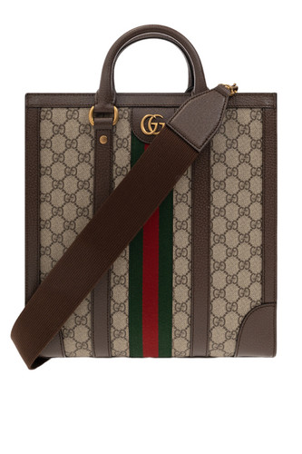GUCCI Beige And Ebony GG Canvas Medium Tote Bag New & Authentic