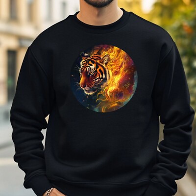 Tiger in Flammen Sweatshirt Kuschelig und Perfekt für jeden Anlass S bis 4XL