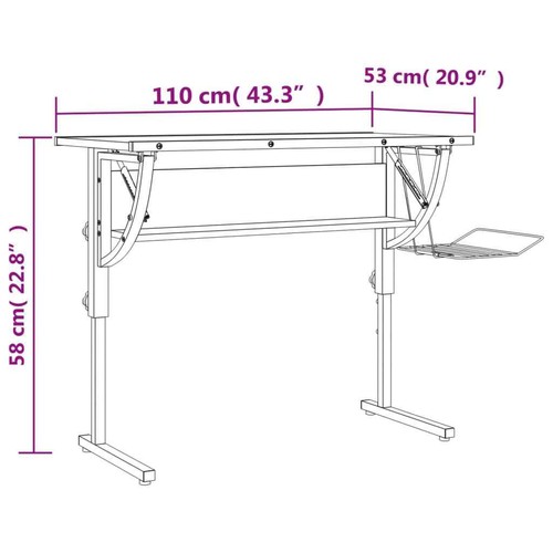 Drawing Desk Adjustable Desktop Craft Table Sturdy Drafting Tables Black/Grey - Picture 10 of 11