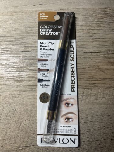 Revlon Colorstay Brow Creator Micro Tip Pencil & Powder NIP 605 - Soft Brown