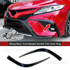 For Toyota Camry SE XSE 18-20 Front Bumper Garnish Trim Cover Fang Painted Black