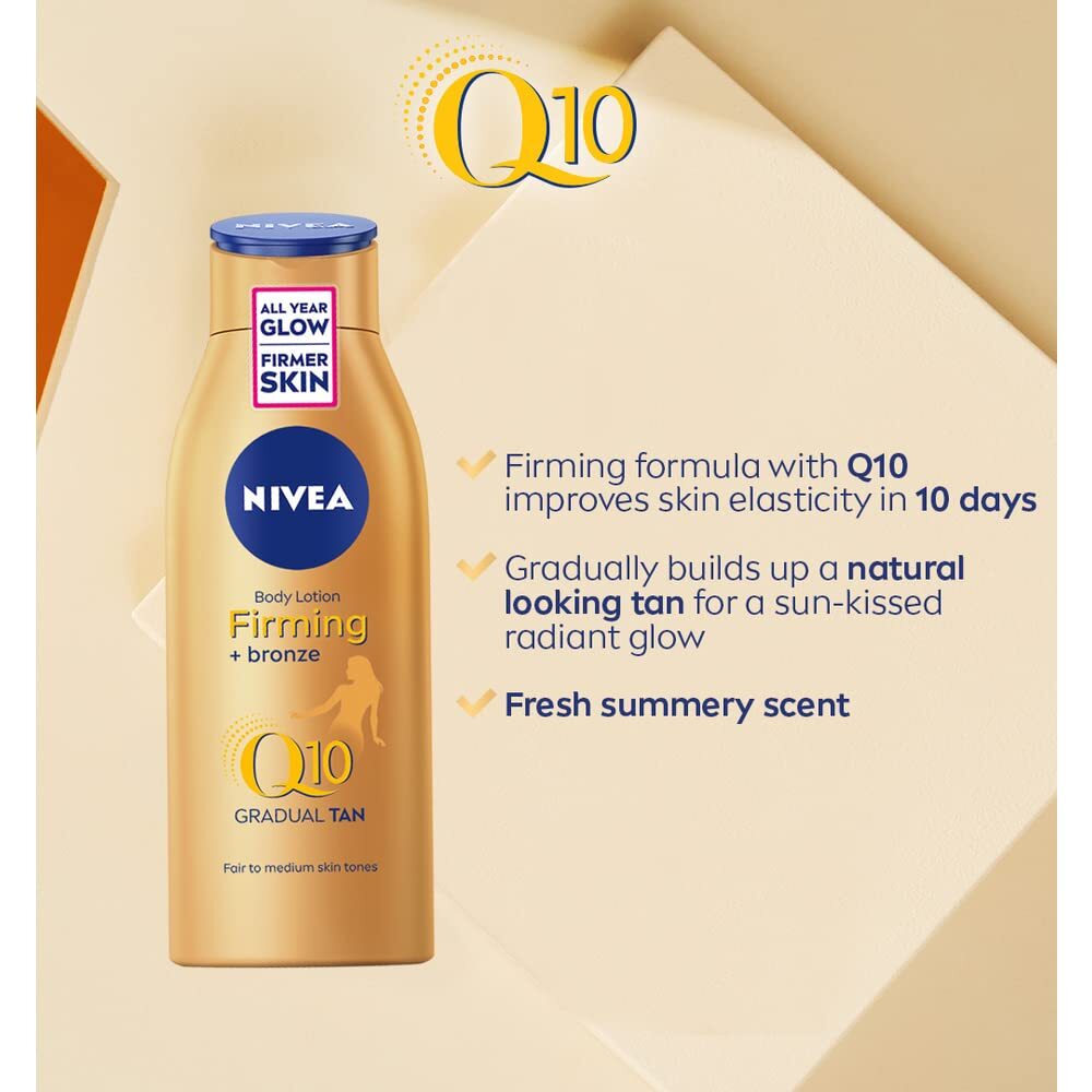 NIVEA Q10 Gradual Tan Firming Moisturiser 13.52 Fl Oz for Radiant Glow