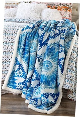 North End Décor Chakra Blossom Ultra-Plush Sherpa Throw Blanket 