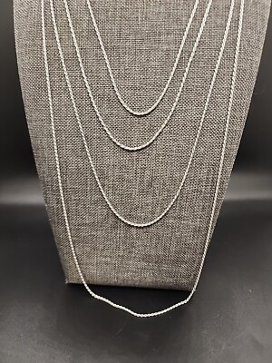 Sterling Silver 1.3MM Diamond-Cut Set Of 4 Rope 18/20/24/30 Inch Chain JTV NEW