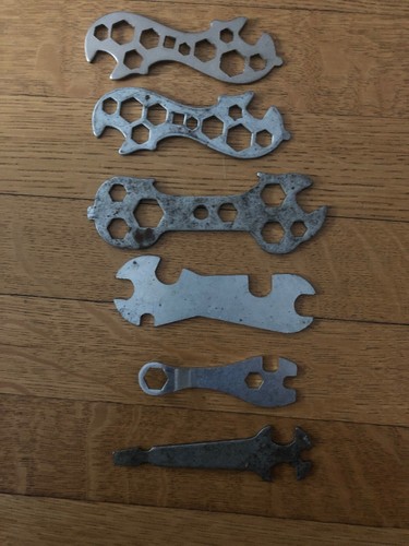 Lot of 6 Vintage Bicycle Multi Wrenches -- flat type - 第 1/1 張圖片