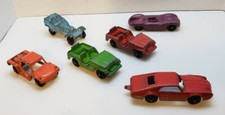 Vintage Tootsietoy Car and Truck Lot of 6 - Baja, 2 Jeeps, Jaguar, Tornado 