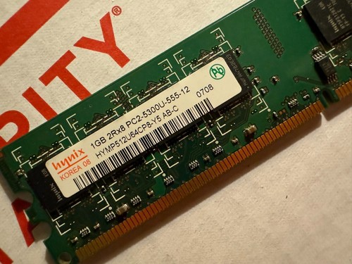 Hynix 1GB 2Rx8 PC2-5300U-555-12 HYMP512U64CP8-Y5 AB-C 0708 Memory RAM Stick - Picture 2 of 2