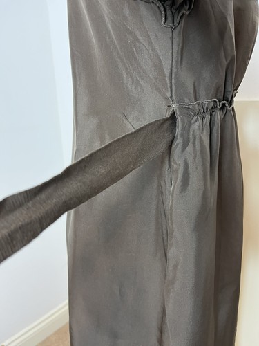 Gold Hawk 100% Silk Designer Shift Dress Boho Blouson Sleeve L UK 12 - Picture 9 of 11