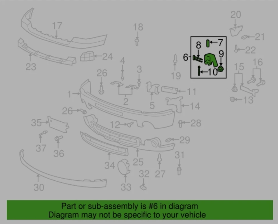 2007-2014 OEM GENERAL MOTORS SUPORTE DE IMPACTO DE PARA-CHOQUE DIANTEIRO GENUÍNO NOVO 15791866 - Imagem 2 de 2