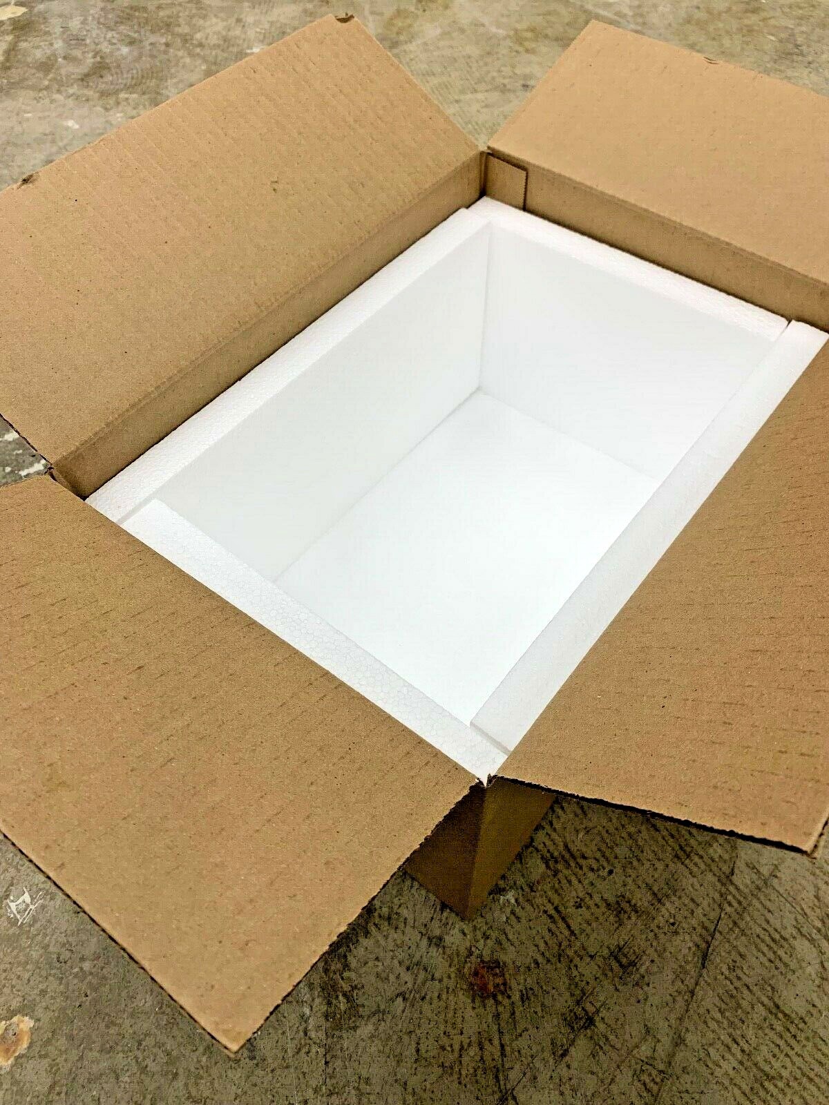 Styrofoam Insulated Shipping Cooler Box Insulated Styrofoam Lined Box 4 Sizes eBay