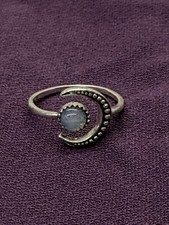 Adjustable Rainbow Moonstone Ring 925 Silver Handmade Boho Gemstone Jewelry Gift