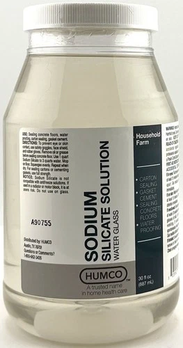 Humco Sodium Silicate Water Glass 30 oz 40% Concentration Made in USA Fresh Lot