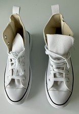 Converse Chuck Taylor All Star White High Top Zipper Kids Shoes US 5.5 EU 38
