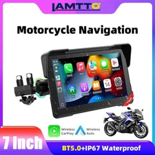 7" Motorcycle GPS Navigator Touch Screen Motorbike Navigation Waterproof Carplay