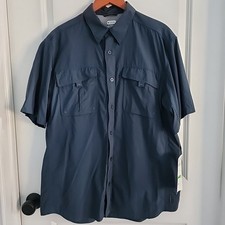 Columbia Silver Ridge Short Sleeve Shirt Mens L Titanium Vented Blue Outdoor