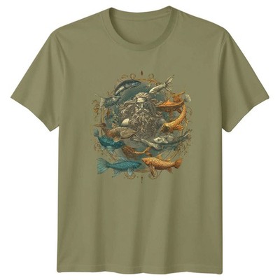 Poseidon Greek God Fish Mythology Herren T-Shirt Neptune Sea Tee
