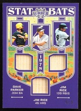 DAVE PARKER JIM RICE 2025 Leaf Lumber Triple Game Used Bat Relics 