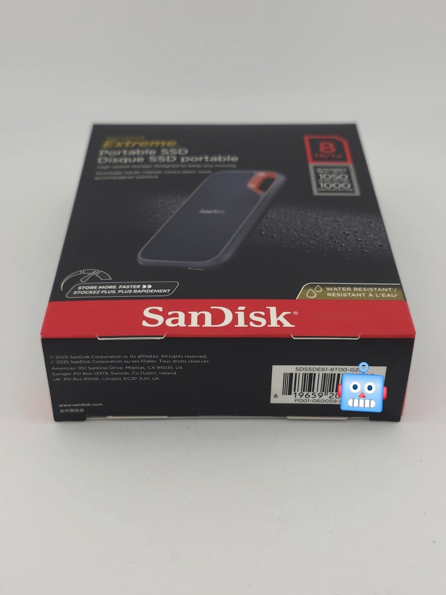 SanDisk 8TB USB-C USB External Extreme Portable SSD SDSSDE61-8T00