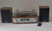 Lenco MC-160 Turntable & Speakers DAB+ FM Radio HiFi System Vinyl Record Player