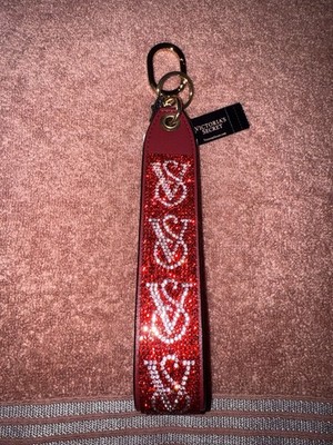 VICTORIA'S SECRET PINK Bling VS LOGO with Rhinestones KEYCHAIN / Wristlet Strap