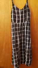 OLD NAVY Cami  DRESS  Black & White PLAID Midi  LARGE   Women's Clothes clothing