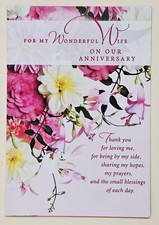 For My Wonderful Wife / Happy Anniversary Greeting Card  Envelope 