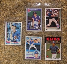 (5) Jody Davis 1982 Topps Rookie card RC 1983 1985 1986 Fleer 1989 Upper Cubs. rookie card picture