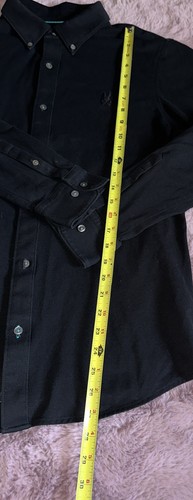Psycho Bunny Button Up Long Sleeve Shirt Black For Men Size Large - Picture 2 of 9