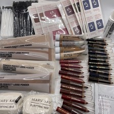 New VTG 60 Lot Mary Kay Mixed Foundation Powder Lip Eye Liner Retired Read