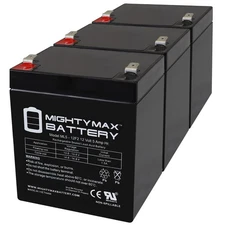 Mighty Max 12V 5Ah F2 SLA Replacement Battery for Leoch DJW12-4.5 - 3 Pack