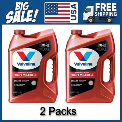 2 Pack Valvoline High Mileage with MaxLife Technology SAE 5W-30 Synthetic Blend