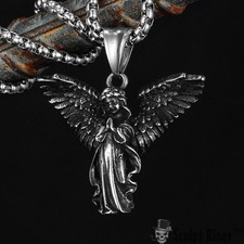 Ciondolo angelo in acciaio inossidabile 316L Sculpt Rings™ | Disponibile...