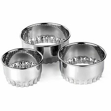 3pcs For Scone/Pastry/Cookie/Tart Cutters Xmas Stainless Steel Plain Crinkle