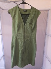 Kate Spade Saturday Dress Sz 4 Green A Line Shift Sleeveless Zip Front