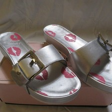 Juicy Couture Jcallora Silver Sandals Size 9.5 NIB