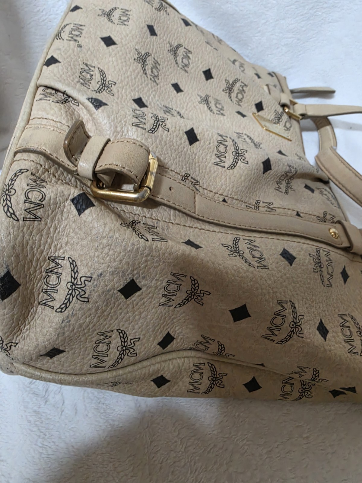 AUTHENTIC MCM Beige Visetos Shoulder Bag  — image 7