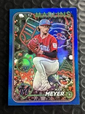 2024 Topps Holiday Blue Metallic Holiday Tree Max Meyer Miami Marlins #H106