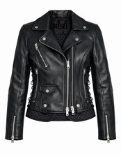Diesel L-CARMA Womens LEATHER BIKER JACKE S c...