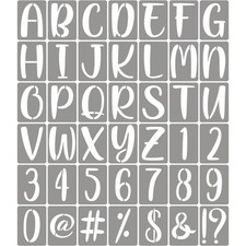 4 Inch Letter Stencils - 42 Pack Reusable Alphabet Number Templates for Crafts