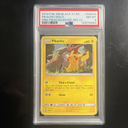 SM Black Star Promo SM234 Pikachu Holo PSA 8