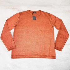 ALTEA Crew Neck Virgin Wool Sweater Burnt Orange Men's Size XXL NEW Retail $410