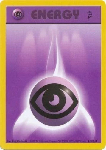 2000 Vintage Pokemon Base Set 2 card Psychic Energy 129/130