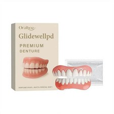 Premium Denture Set,Dentures Full Mouth Kit,Natural-Looking Comfort Fit False Te