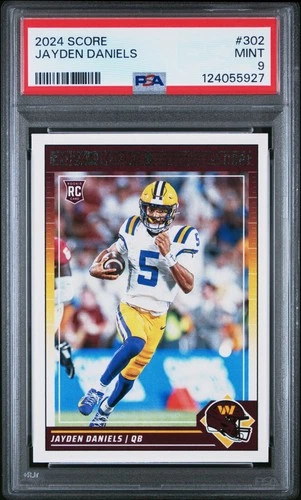 2024 PANINI SCORE #302 JAYDEN DANIELS ROOKIE RC PSA 9