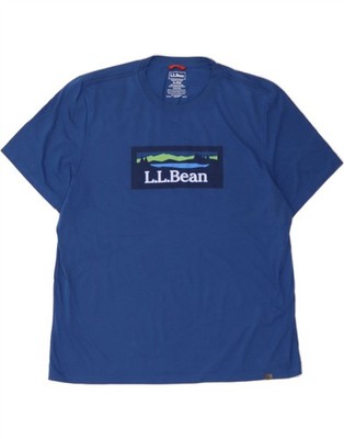 L.L.BEAN Herren leicht tailliertes Grafik T-Shirt Oberteil XL blau Polyester BG20