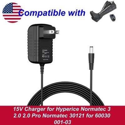 15V Charger for Hyperice Normatec 3 2.0 2.0 Pro Normatec 30121 for 60030 001-03
