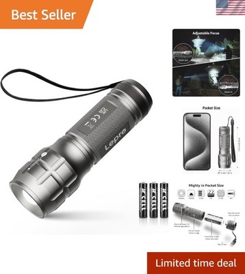 LED Flashlights High Lumens, Small Flashlight, Waterproof, Adjustable Focus F...