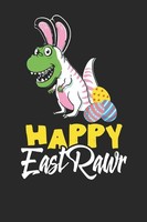 Liniertes Notizbuch 6X9 Zoll, 110 Seiten, Happy Eastrawr, Tagebuch
