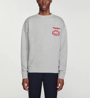Sandro Paris Herren Sweatshirt Grau Together Baumwolle Gr S SHPSW00623 Rundhals
