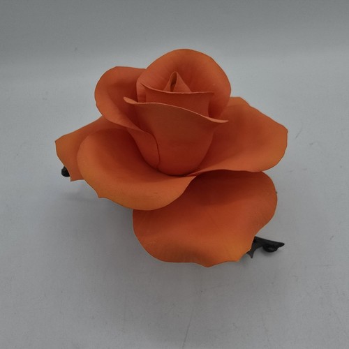 Boehm Porcelain TROPICANA ROSE ON BRONZE Porcelain Coral Flower MINOR FLAW - Picture 2 of 16